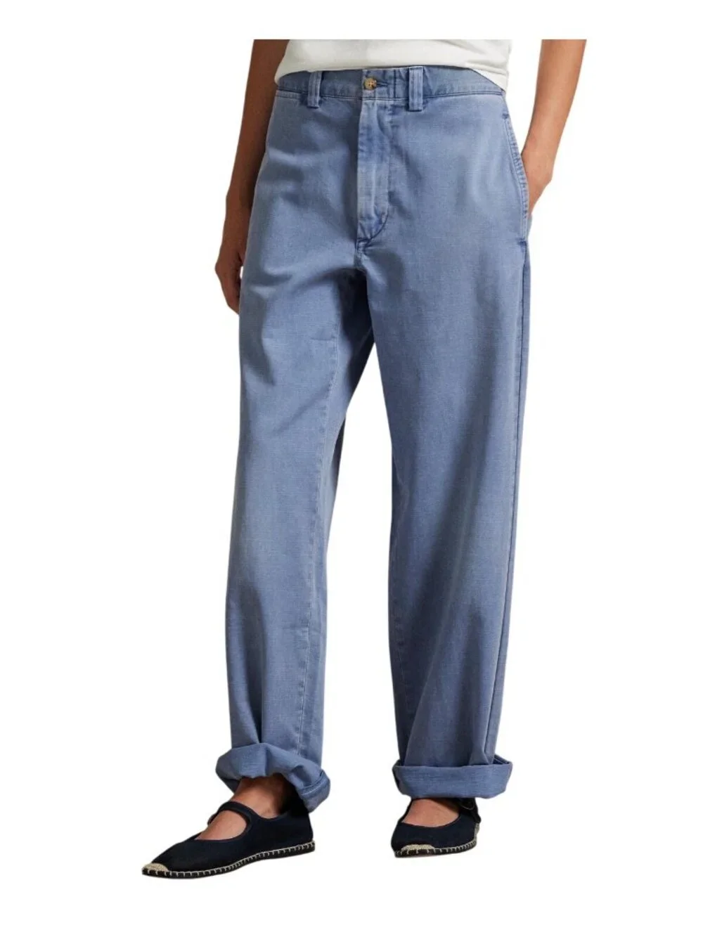 NWT Polo Ralph Lauren Petite Light Blue Straight-Leg Chino Pants 2P MSRP $198